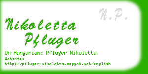 nikoletta pfluger business card